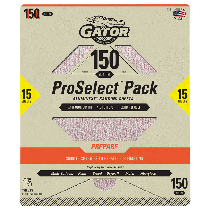 Premium 9x11 Sanding Sheets - Gator - 150 Grit - 15 Sheets