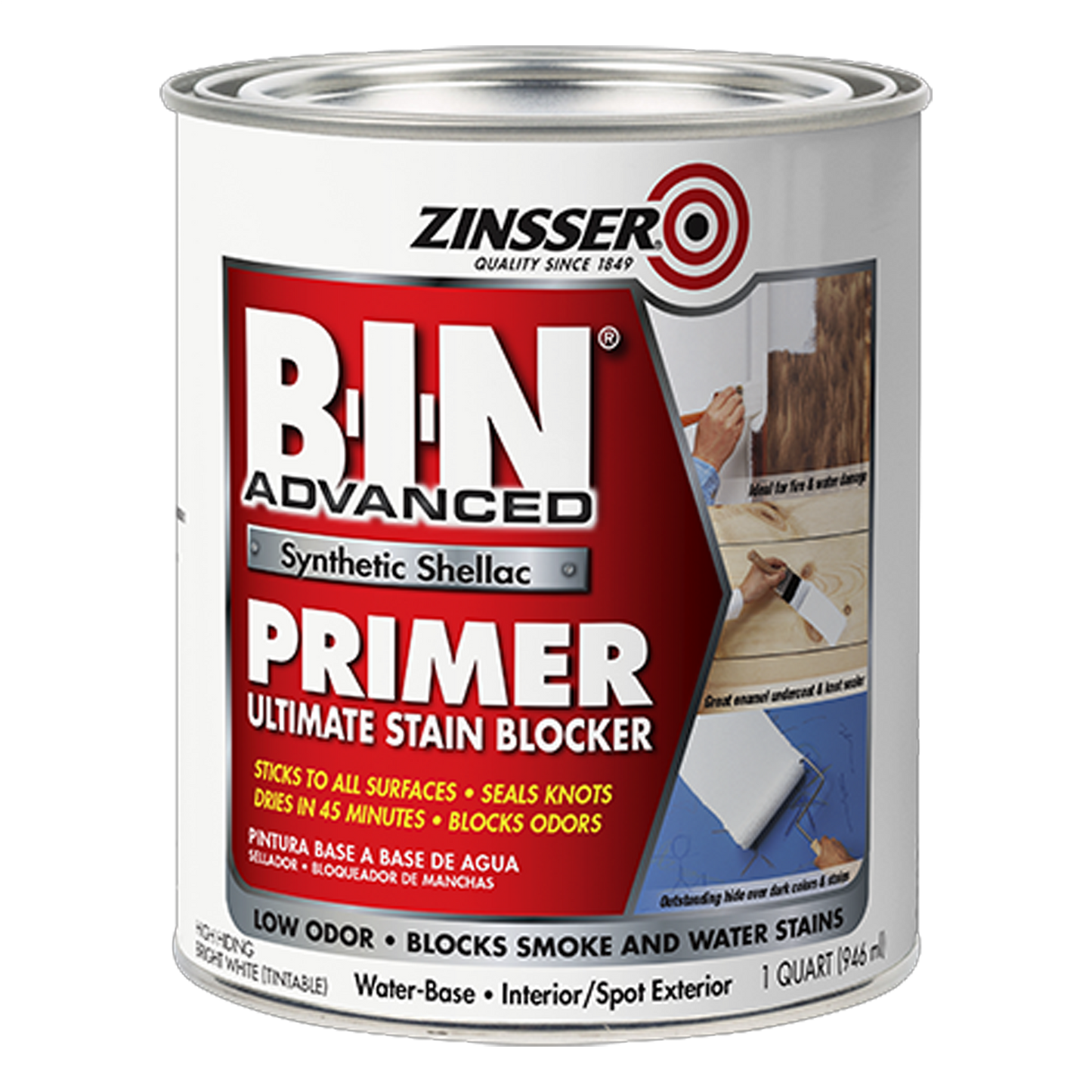 B-I-N® Advanced Synthetic Shellac Primer White - Zinsser - Quart