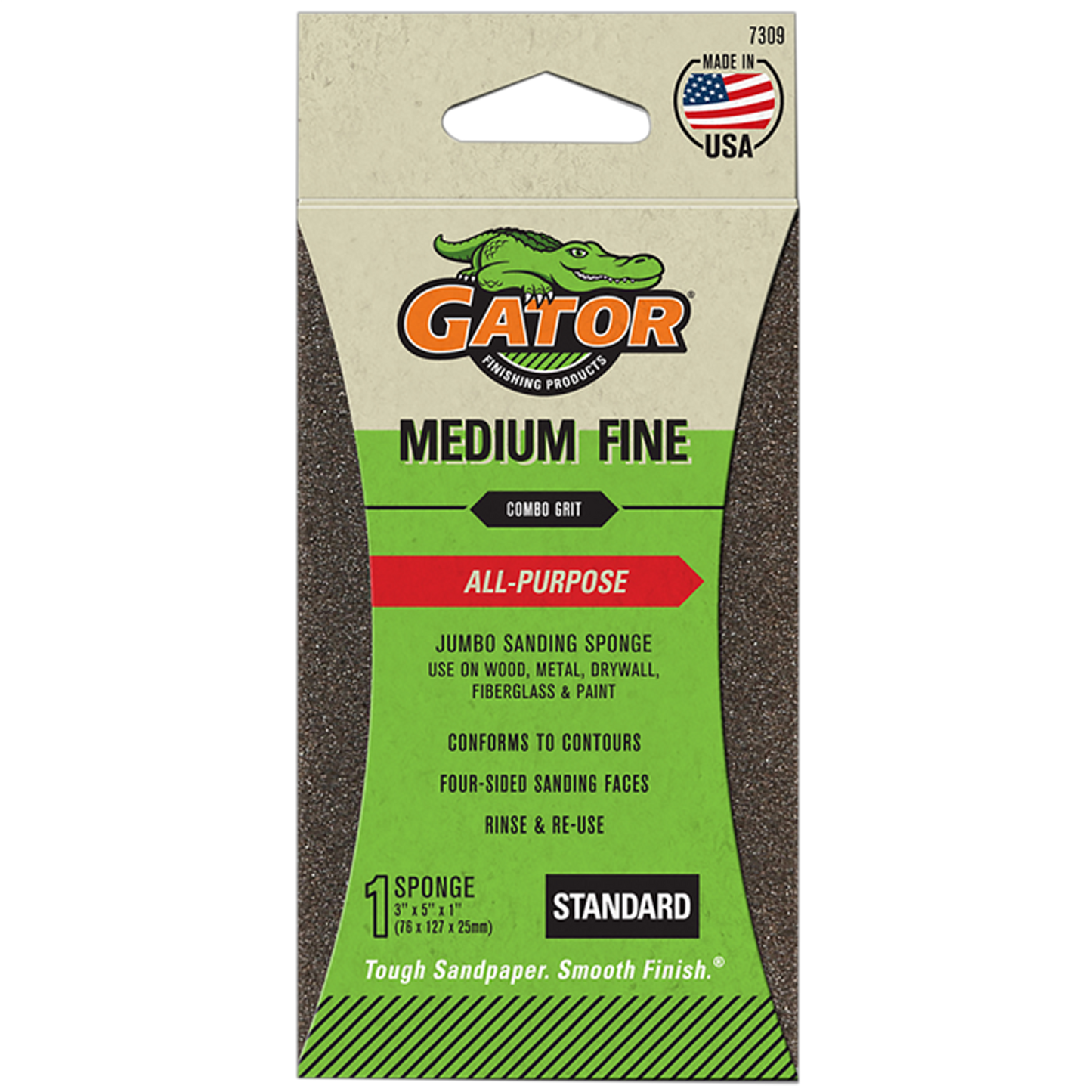 Multi-Purpose Jumbo Sanding Sponge - Gator - medium fine grit