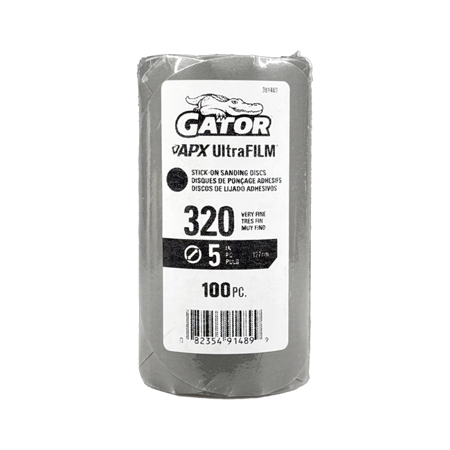 5 In Premium Hook & Loop Sanding Discs - 100 pack- 320 grit - Gator