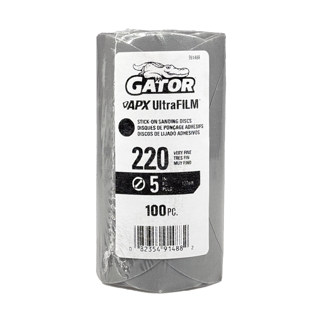 5 In Premium Hook & Loop Sanding Discs - 100 pack - 220 grit - Gator