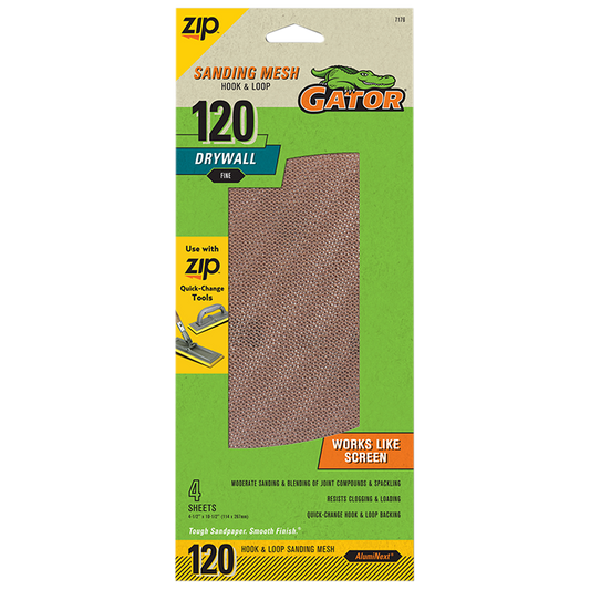 Zip Drywall Speed Sheets XL Mesh - Gator - 120 Grit