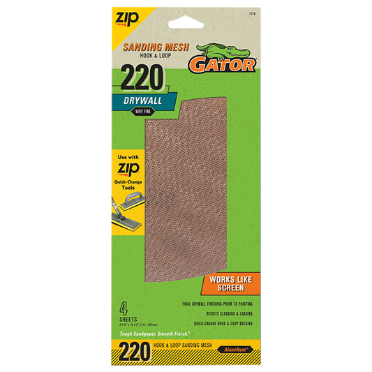 Zip Drywall Speed Sheets XL Mesh - Gator - 220 Grit