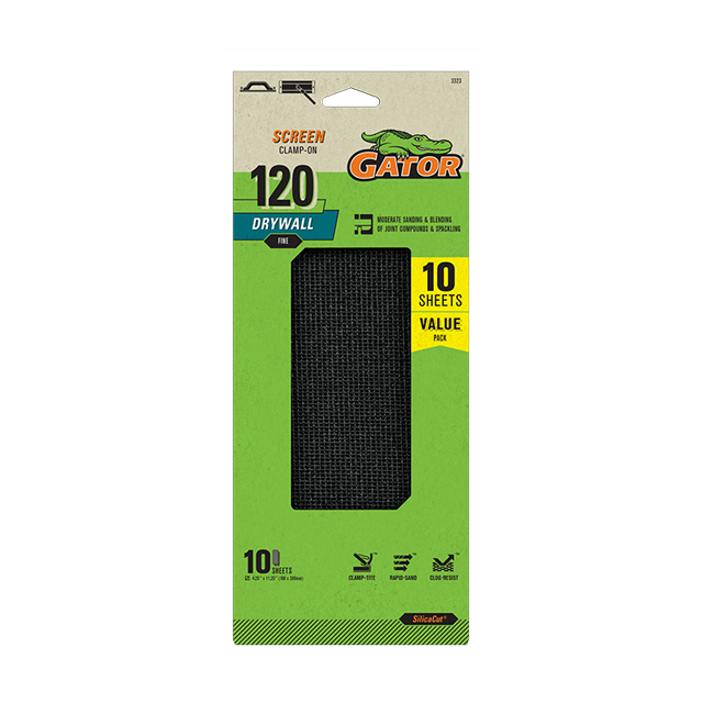 Silacut Drywall Sanding Screens - 120 grit - 10 pack - Gator