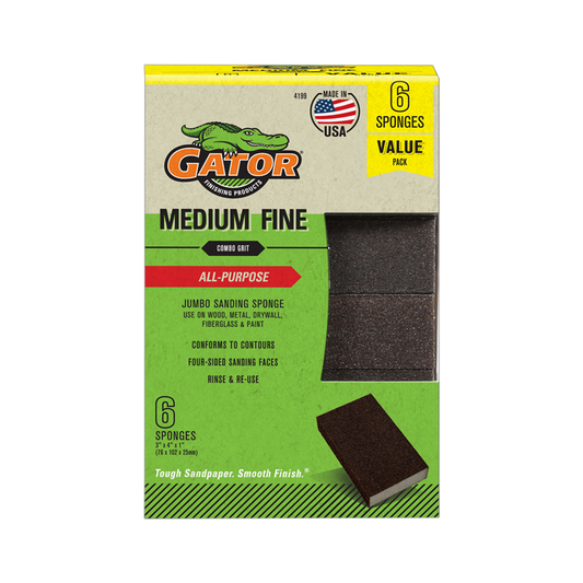 Multi-Purpose Sanding Sponges - Med/Fine - 6 pack - Gator