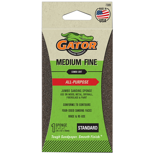 Multi-Purpose Jumbo Sanding Sponge - Gator - medium fine grit