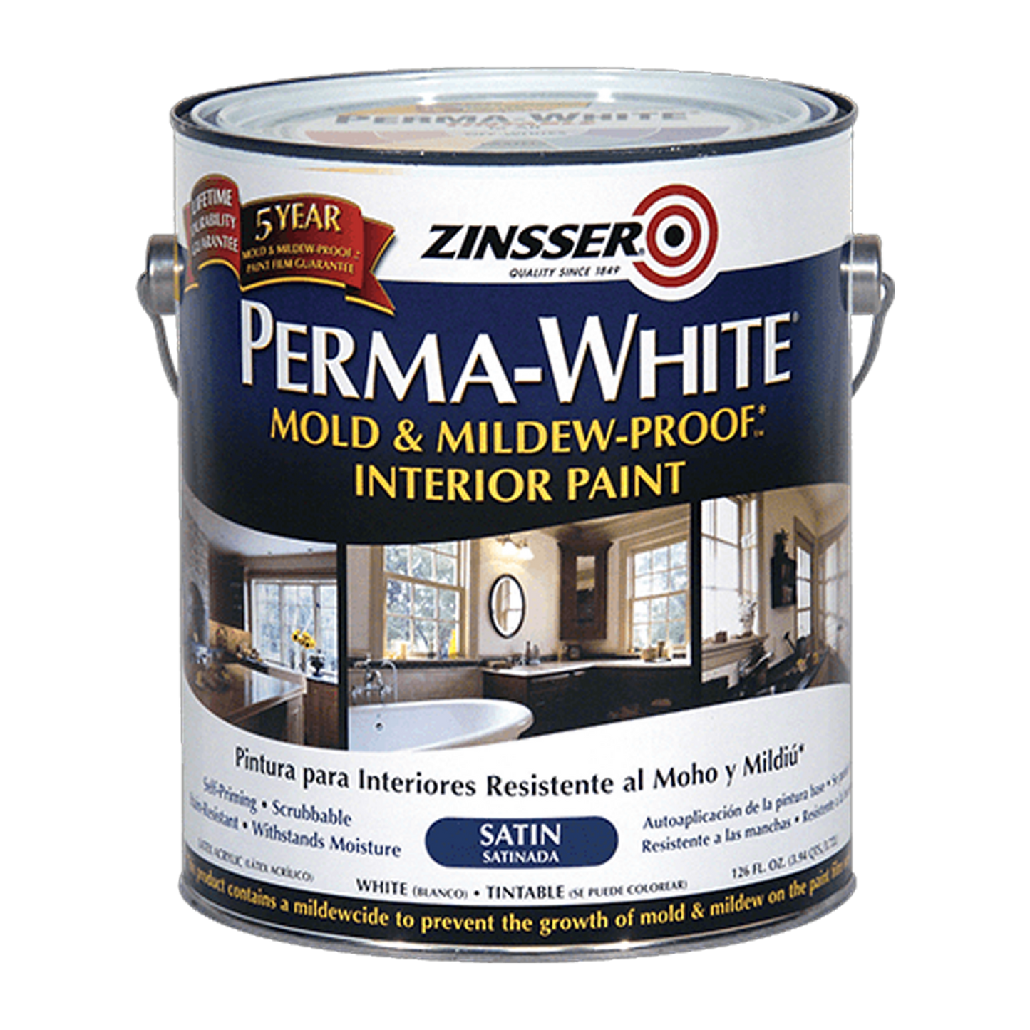 PERMA-WHITE® Mold & Mildew-Proof™* Interior Paint - Zinsser - Satin White
