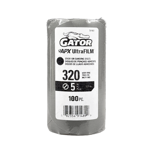 5 In Premium Hook & Loop Sanding Discs - 100 pack- 320 grit - Gator