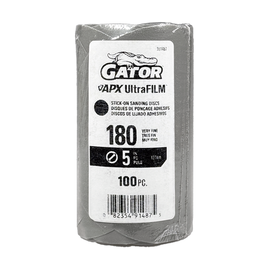 5 In Premium Hook & Loop Sanding Discs - 100 pack - 180 grit - Gator