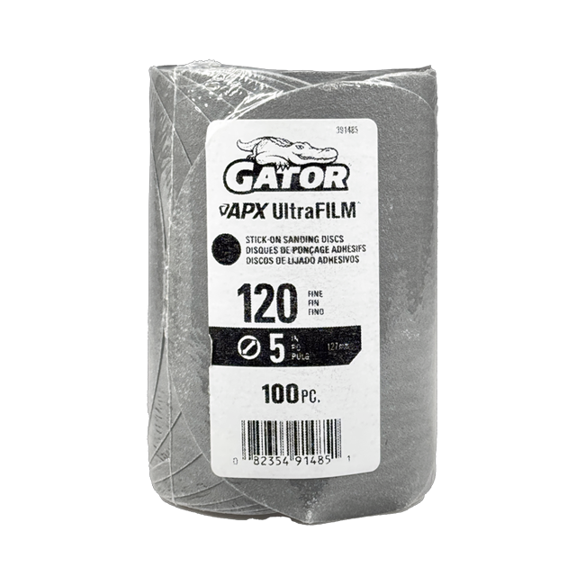 5 In Premium Hook & Loop Sanding Discs - 100 pack - 120 grits - Gator
