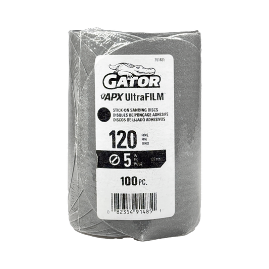 5 In Premium Hook & Loop Sanding Discs - 100 pack - 120 grits - Gator